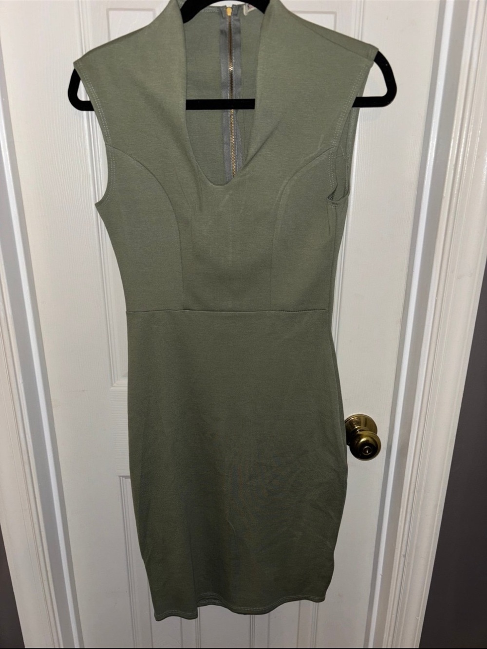 Sleeveless Olive Green Contemporary Women's Dress